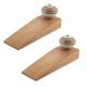 2 Pieces Pea Green Striped Ceramic Floral Door Stoppers